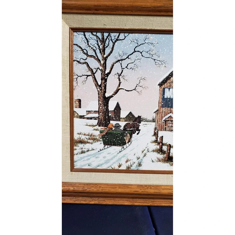 Vintage C. Carson Morton Salt painting on canvas, framed and in excellent 15x12 - Picture 4 of 6